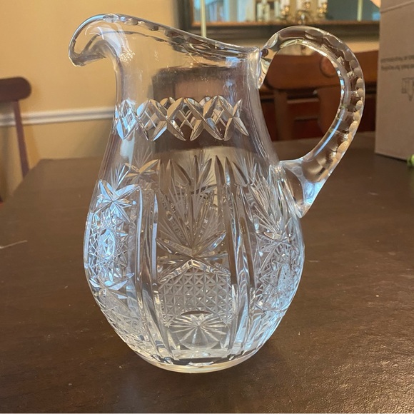 Dining Vintage Cut Glass Or Crystal Pitcher Poshmark